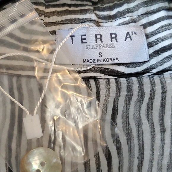NWOT TERRA SJ APPAREL TUNIC TOP JACKET SIZE SMALL BLACK WHITE GRAY A-LINE DRESSY - Picture 2 of 11